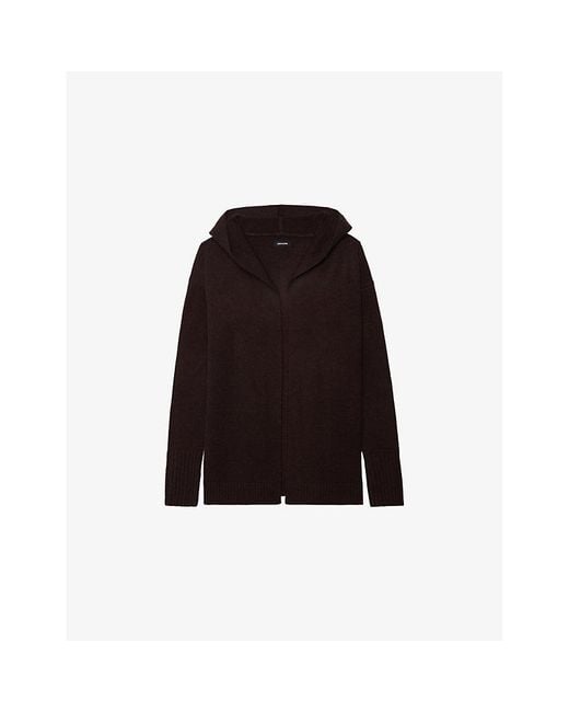 Zadig & Voltaire Black Cosya Hooded Wool And Cashmere Cardigan