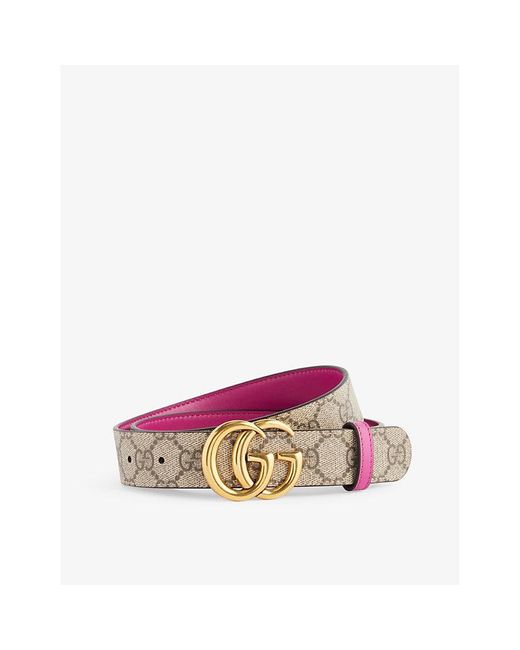 Gucci Pink gg Marmont Reversible Leather Belt
