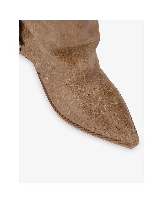 Steve Madden Brown Sorcere Faux-Leather High Boots