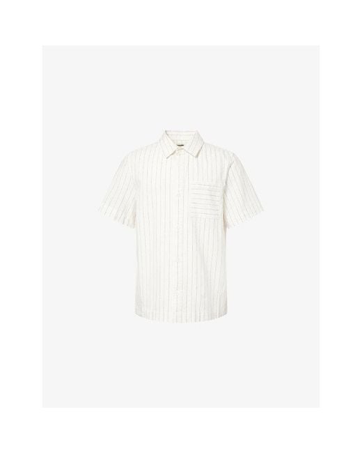 CHE White Franklin Striped Cotton Shirt for men