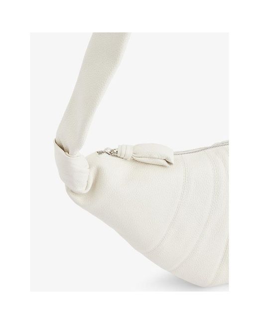 Lemaire White Croissant Medium Leather Cross-body Bag