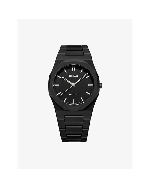 D1 Milano Black Polycarbon Cloudburst Polycarbonate Quartz Watch