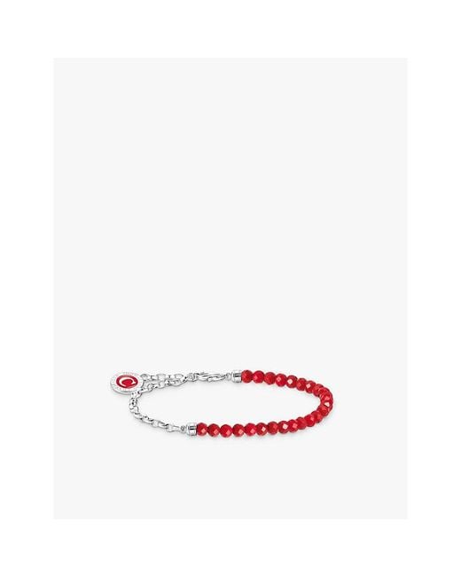 Thomas Sabo White Charm Club 925 Sterling- And Enamel Link Bracelet
