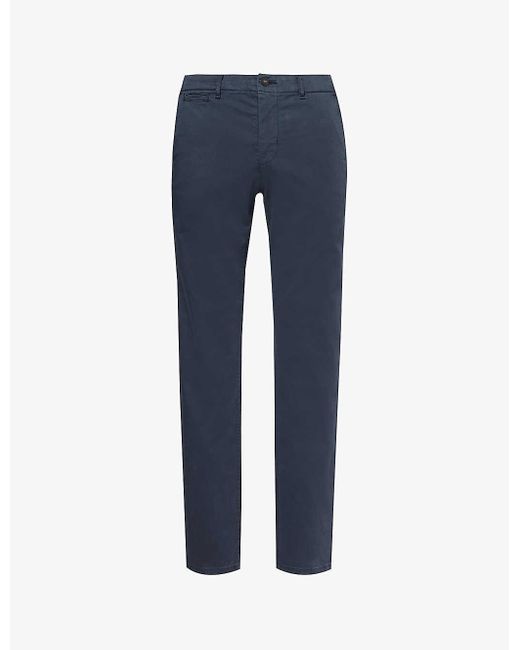 PAIGE Blue Danford Regular-fit Slim-leg Stretch-cotton Chino Trousers for men