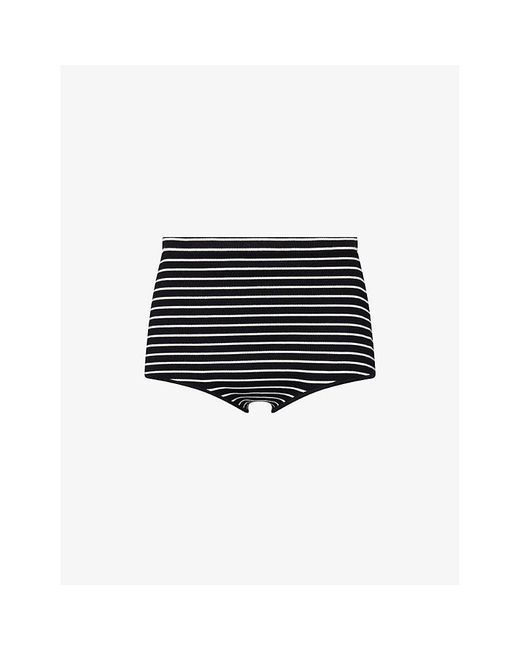 Frankie Shop Black Alissa Striped Knitted Shorts