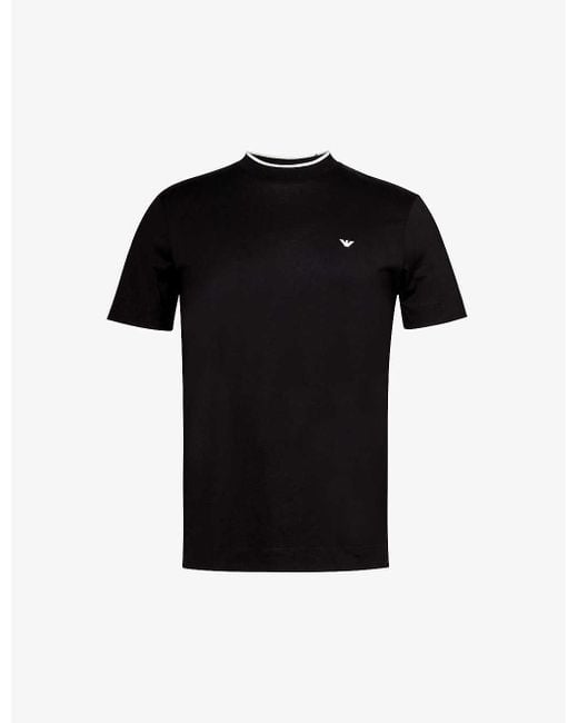 Emporio Armani Black Logo-print Relaxed-fit Cotton-jersey T-shirt Xx for men