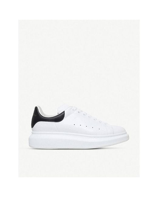 Alexander mcqueen show leather platform best sale trainers