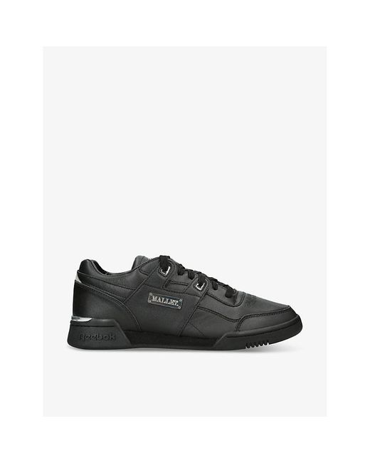 Mallet Black X Reebok Brand-patch Leather Low-top Trainers for men