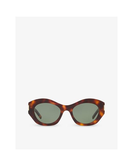 Saint Laurent Green Sl639 Cat-eye Frame Acetate Sunglasses