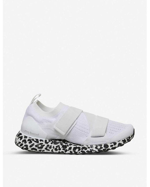 Adidas By Stella McCartney White Ultraboost X Leopard-print Knitted Trainers