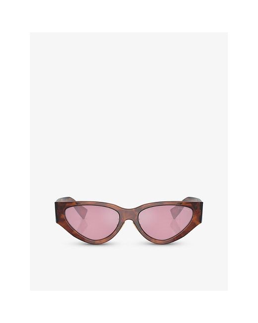 Miu Miu Pink Mu 03zs Cat-eye Tortoiseshell Sunglasses