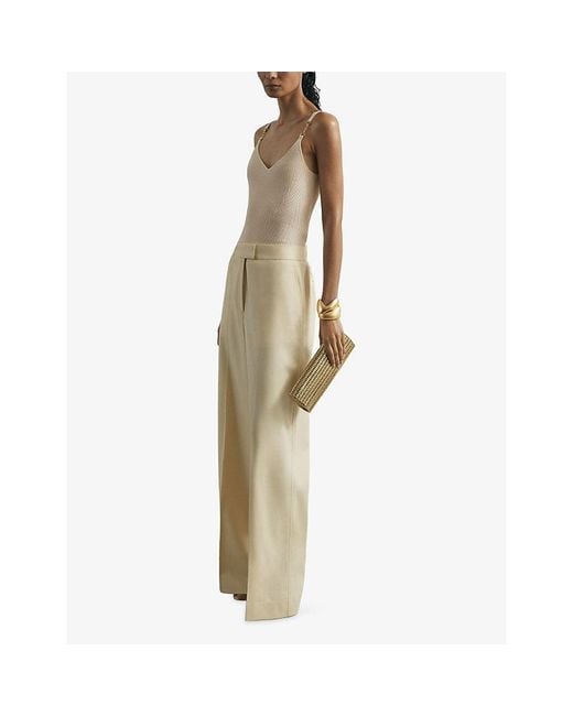 Reiss White X Atelier Cara Silk-Blend Vest