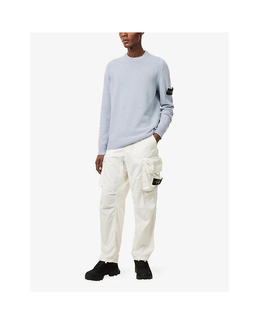 Stone Island Blue 5100072 Crewneck Wool Knit Jumper for men