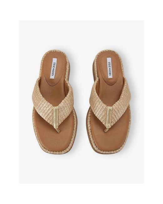 Steve Madden Natural Bella Metallic-Woven Sandals
