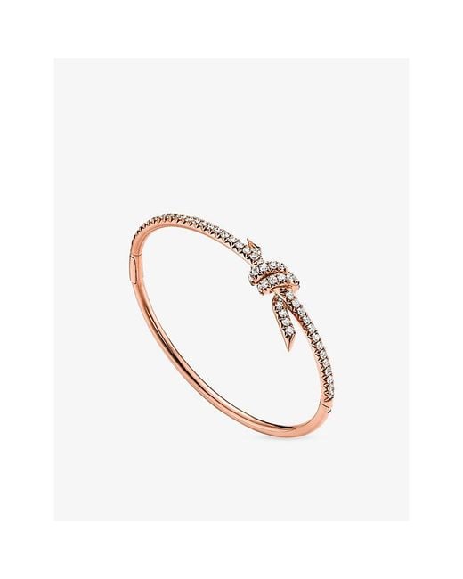 Tiffany & Co Metallic Tiffany Knot 18Ct Rose- And 1.90Ct Pavé Diamond Bangle