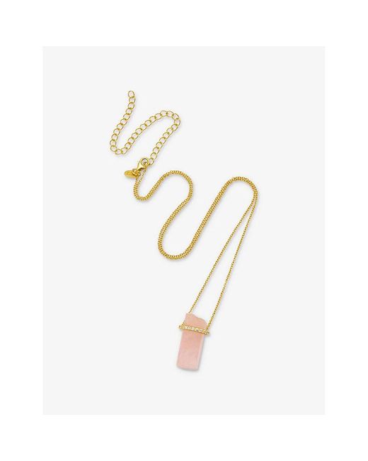 La Maison Du Couturier White Assya London Venus 18Ct Vermeil, Rose Quartz And Cubic Zirconia Necklace