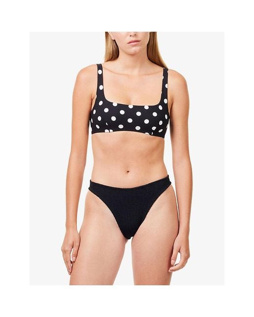 Hunza G Black Colette Polka Dot Bikini Set