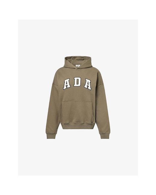 ADANOLA Natural Ada Logo-Embroidered Oversized Cotton-Jersey Hoody