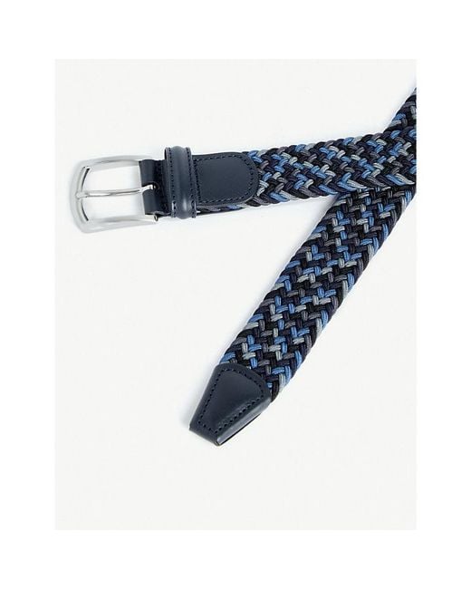 Andersons Blue Multi Woven Elasticated Belt for men