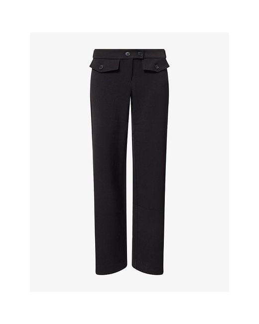 GIMAGUAS Black Pili Straight-Leg Woven Trousers