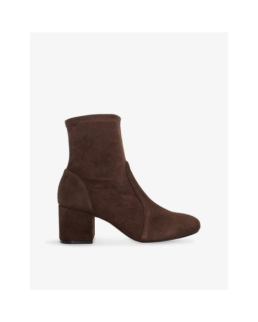 Dune Brown Olianna Suede Ankle Boots
