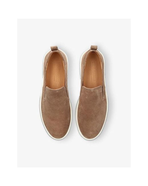 Steve Madden Gray Lansten Suede Trainers for men