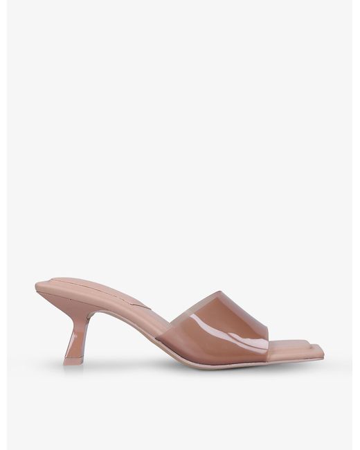 ALDO Cassilia Kittenheel Squaretoe Vinyl And Fauxleather Mules in