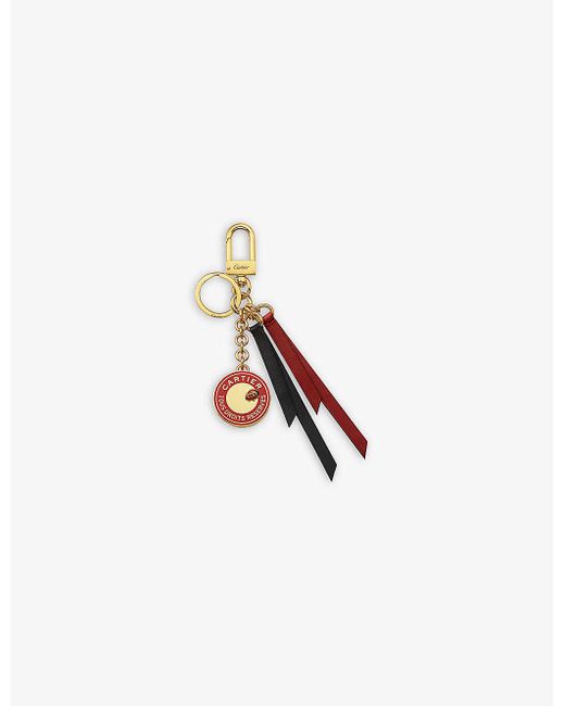 Cartier Diabolo De Logo-embossed Gold-toned Metal And Leather Bag Charm ...