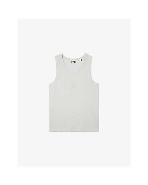 The Kooples White Sleeveless Round-Neck Stretch-Cotton T-Shirt for men