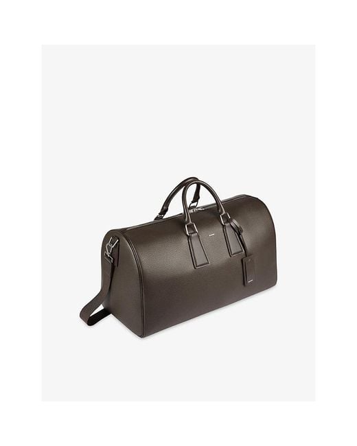 Sandro Brown Logo-Embossed Coated Canvas Weekender Bag for men