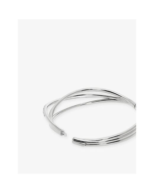 Monica Vinader White Nura Pavé18Ct Vermeil And Lab-Grown Diamond Bangle