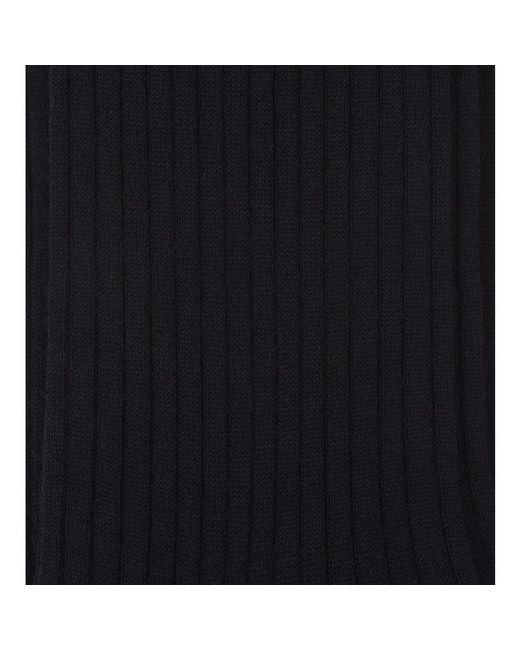 Falke Black No7 Ribbed Virgin Wool Socks for men
