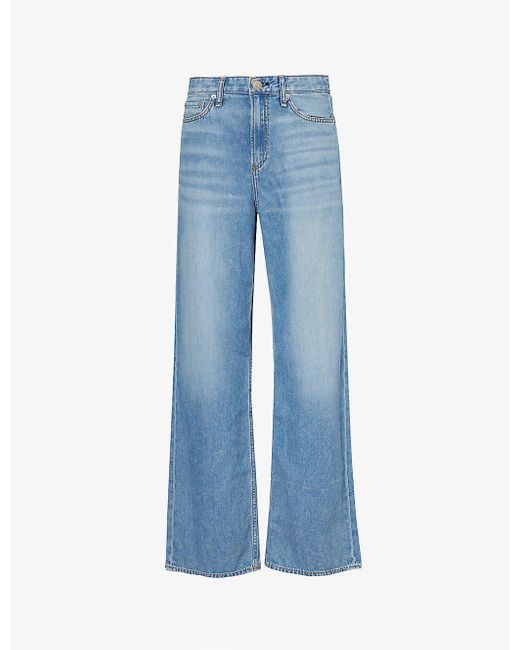 Rag & Bone Blue Logan Wide-leg Mid-rise Jeans