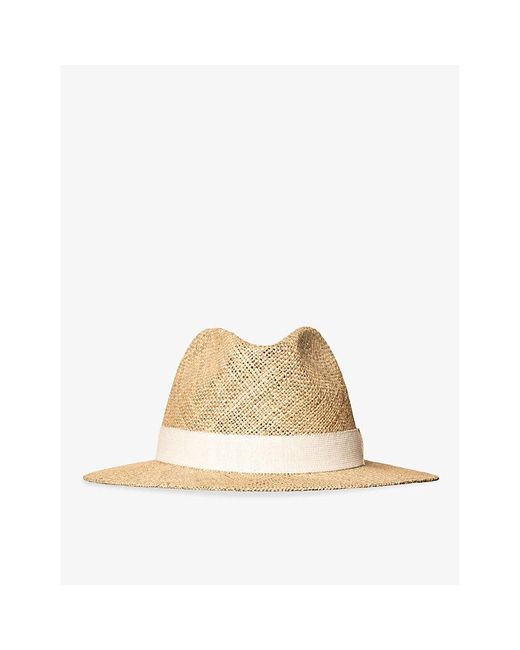 Eton of Sweden Natural Contrast-trim Wide-brim Straw Hat for men