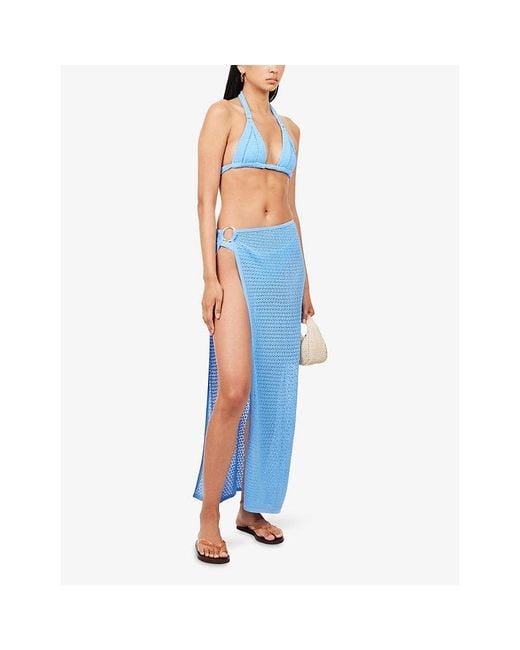Cheap Monday Blue Palermo Ring-Detail Knitted Maxi Skirt