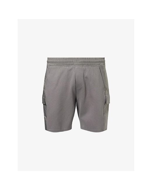 Arne Gray Hybrid Cargo Drawstring Stretch-Woven Shorts for men