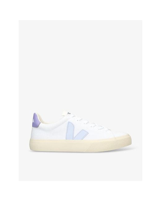 Veja White Campo Logo-embroidered Canvas Low-top Trainers