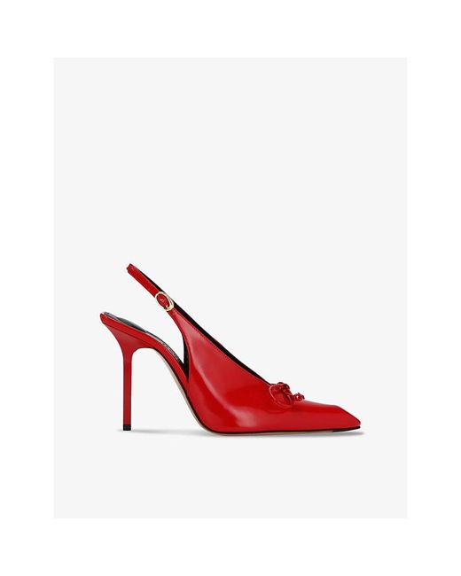 Jacquemus Red Les Slingbacks Cubisto Hautes Leather Heeled Courts