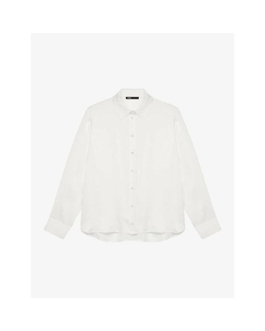 Maje White Cecily Silk Shirt