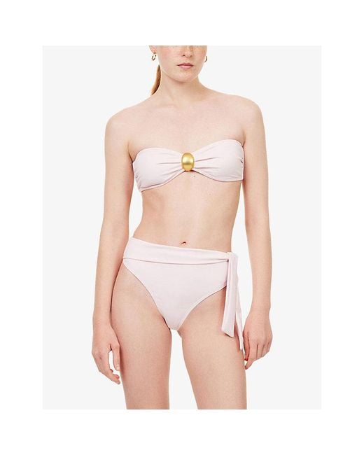 4th & Reckless Pink Cara Belt-Wrap Bikini Bottoms