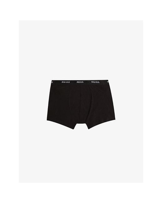 Reiss Black Pack Of Three Heller Stretch Cotton Boxers for men