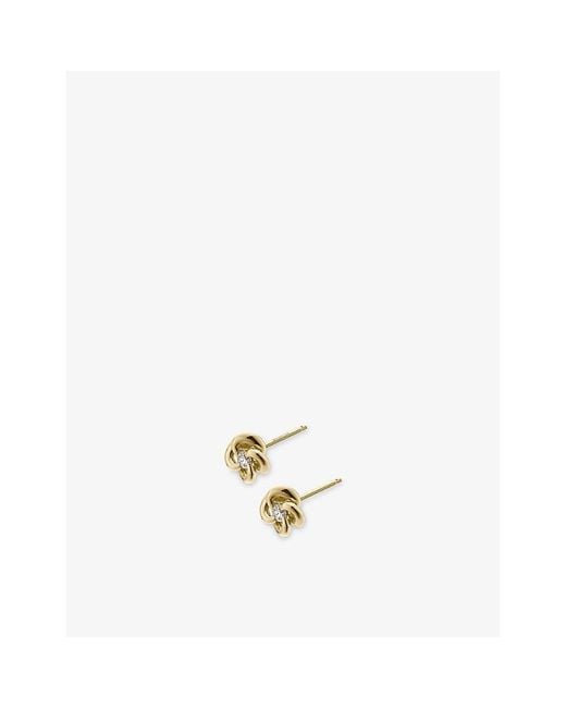 Shaun Leane Metallic Entwined Petal 18Ct- And Diamond Stud Earrings