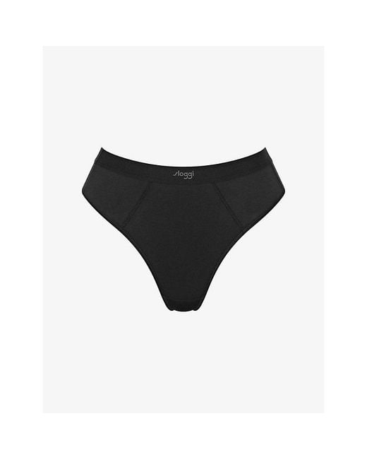 Sloggi Black Ever Ease String Stretch-Cotton Thong