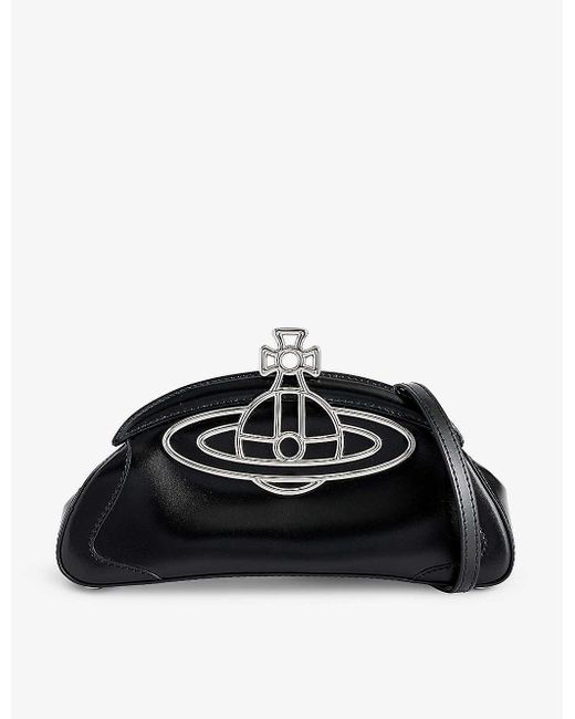 Vivienne Westwood Black Amber Leather Clutch Bag