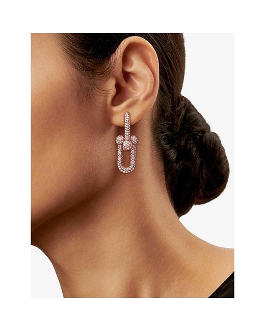Tiffany & Co White Tiffany Hardwear Large Link 18Ct Rose- And 3.24Ct Round-Brilliant Cut Diamond Earrings