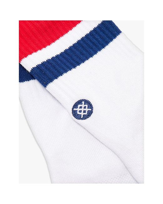 Stance White Boyd Logo-Embroidered Crew-Length Cotton-Blend Crew Socks for men