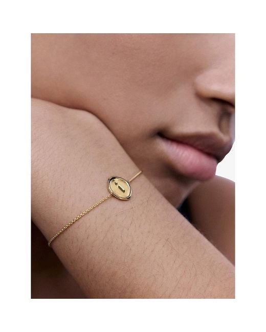 Monica Vinader Metallic Initial A Stamp 18Ct-Vermeil Bracelet