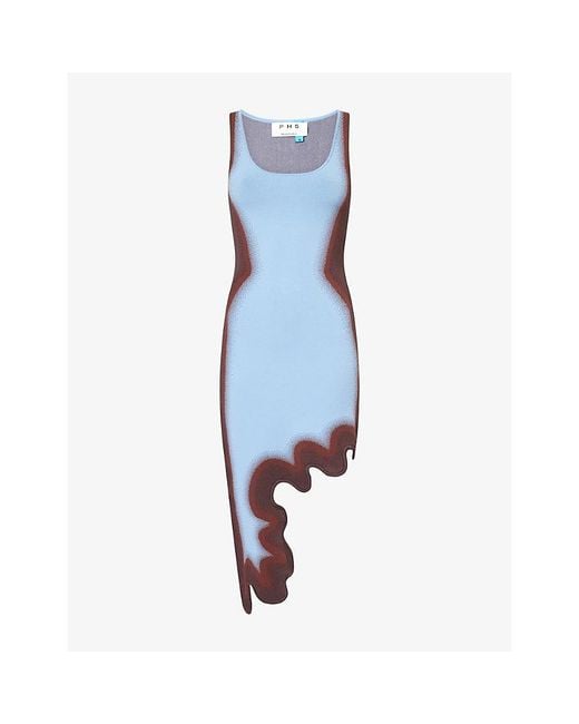 Ph5 Blue Aster Stretch-Knit Midi Dress