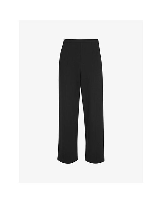 Whistles Black Camilla Wide-leg High-rise Stretch-woven Trousers