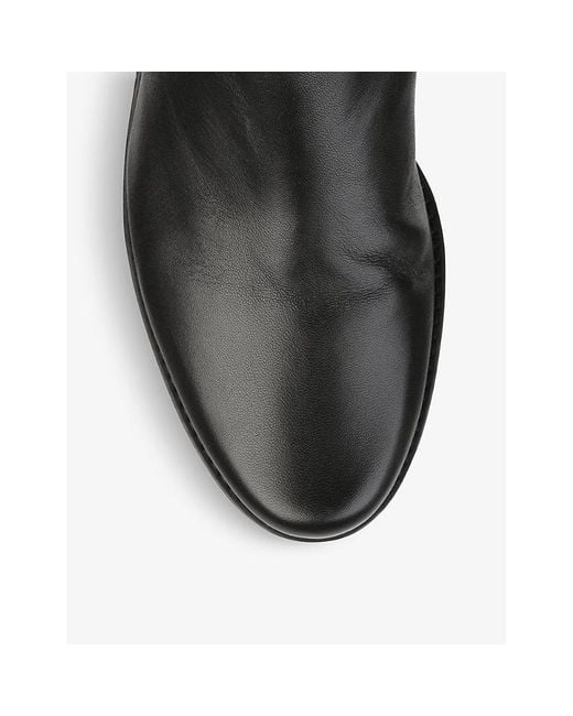 Stuart Weitzman Black Reserve Stretch-Back Leather Boots